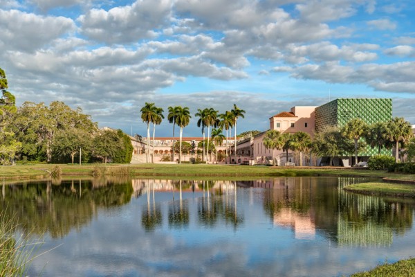 Ringling Asian Arts Centre museum architecture with terracotta tiles, Florida, USA
