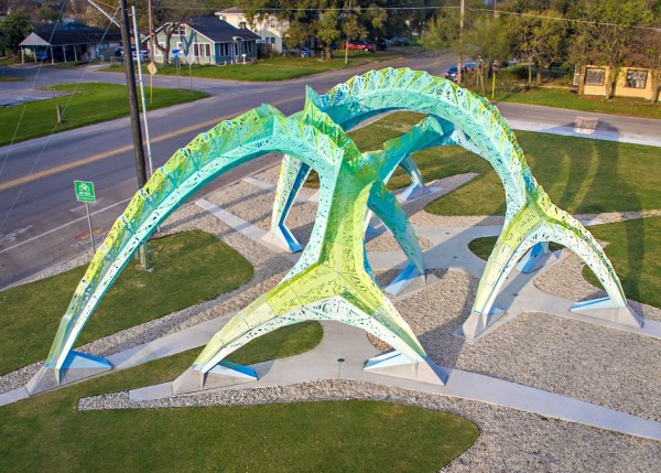 Spineway by Marc Fornes and theverymany public architecture in San Antonia, Texas, USA