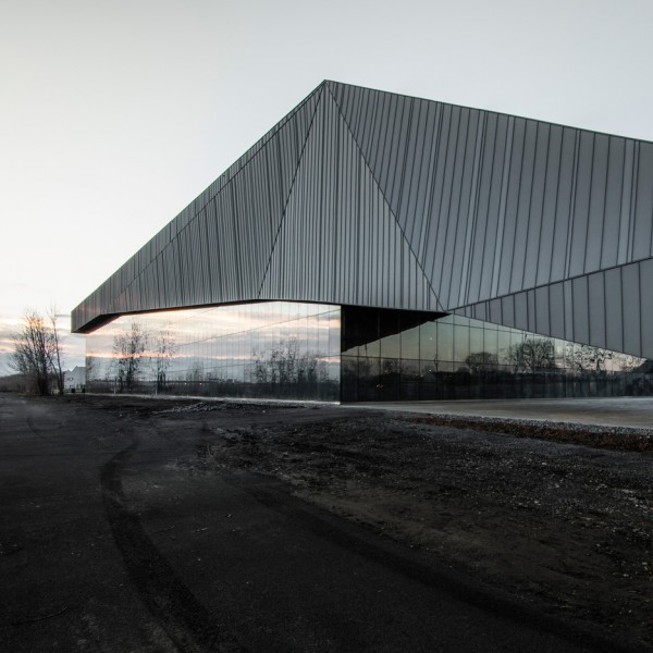 Crystalline soccer stadium by Saucier + Perrotte and HCMA references Canadian mining landscape