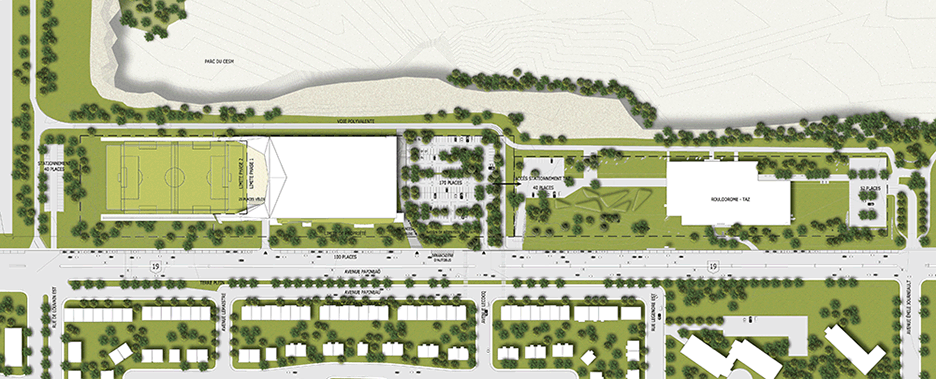 Location plan Stade de Soccer Montreal by Saucier + Perrotte architectes and HCMA in Quebec, Canada