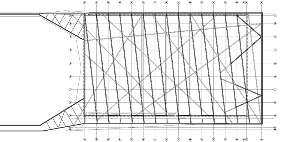 Roof structure plan Stade de Soccer Montreal by Saucier + Perrotte architectes and HCMA in Quebec, Canada