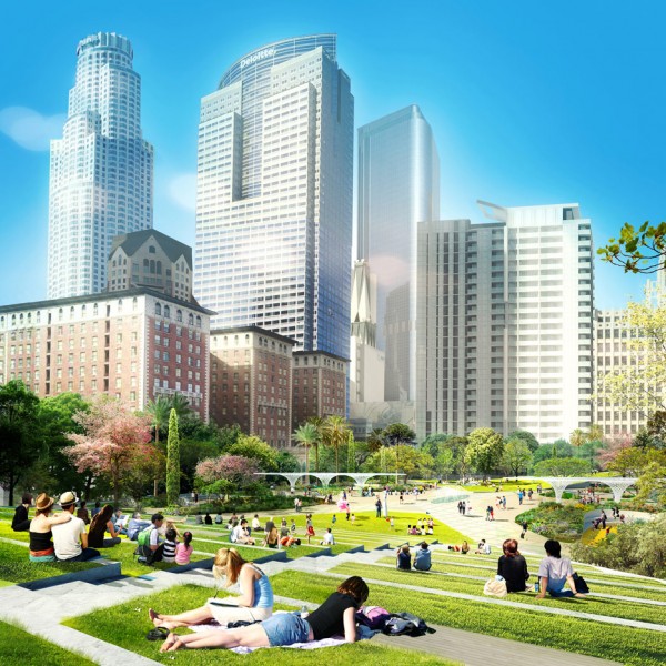 James Corner Field Operations and Frederick Fisher & Partners' Landscape Starchitects proposal for Pershing Square