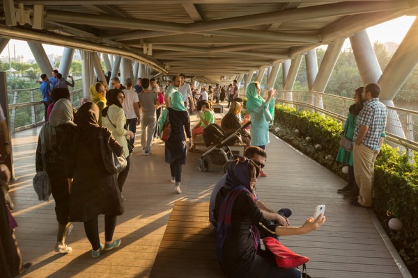 Tabiat Bridge by Diba Tensile Architecture in Tehran, Iran