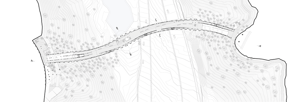 Level one plan of Tabiat Bridge by Diba Tensile Architecture in Tehran, Iran