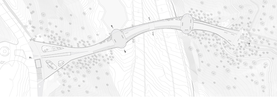 Level three plan of Tabiat Bridge by Diba Tensile Architecture in Tehran, Iran