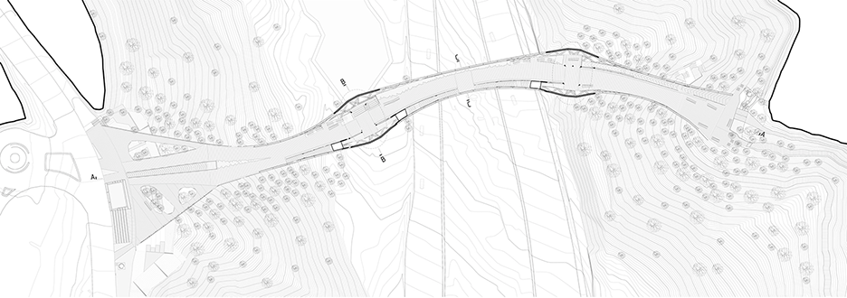 Level two plan of Tabiat Bridge by Diba Tensile Architecture in Tehran, Iran