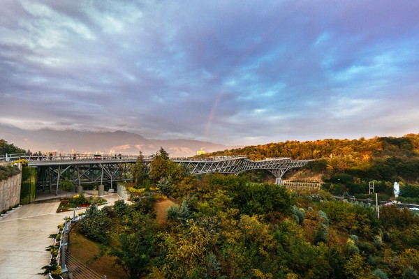 Tabiat Bridge by Diba Tensile Architecture in Tehran, Iran