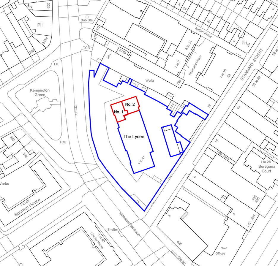 Site plan of The Lycée by Knox Bhavan Architects, a residential renovation and conversion in London, UK