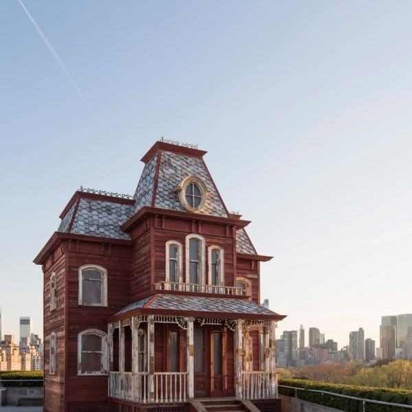 Transitional Object (PsychoBarn) by Cornelia Parker for Metropolitan Museum of Art Met roof garden installation in New York, USA