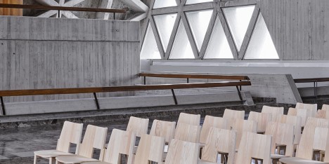 Industrial Facility’s stackable Tronco chair for Mattiazzi is designed for church congregations