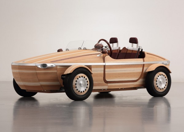Wooden Toyota Setsuna concept car for Milan design week 2016