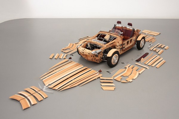 Wooden Toyota Setsuna concept car for Milan design week 2016