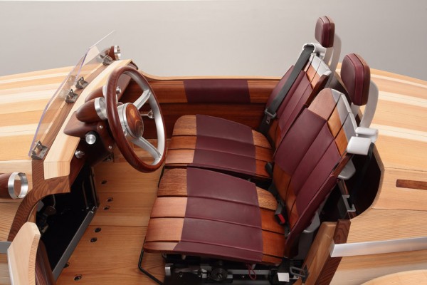 Wooden Toyota Setsuna concept car for Milan design week 2016