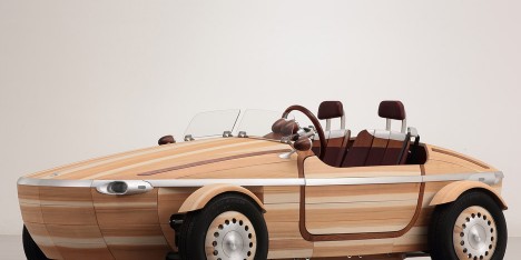 Wooden Toyota Setsuna concept car for Milan design week 2016