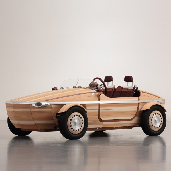 Wooden Toyota Setsuna concept car for Milan design week 2016