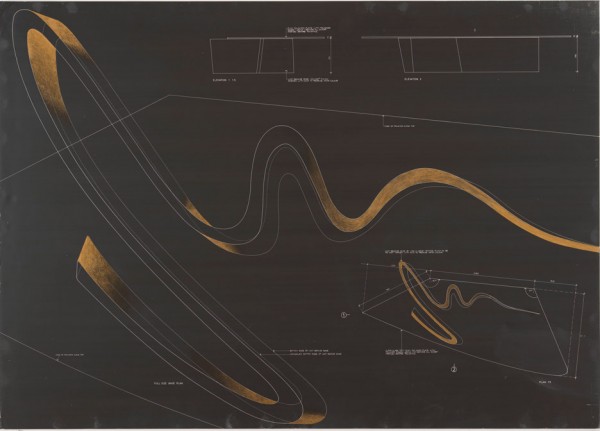 Zaha Hadid's photographic negative print of Sperm Table, 1988