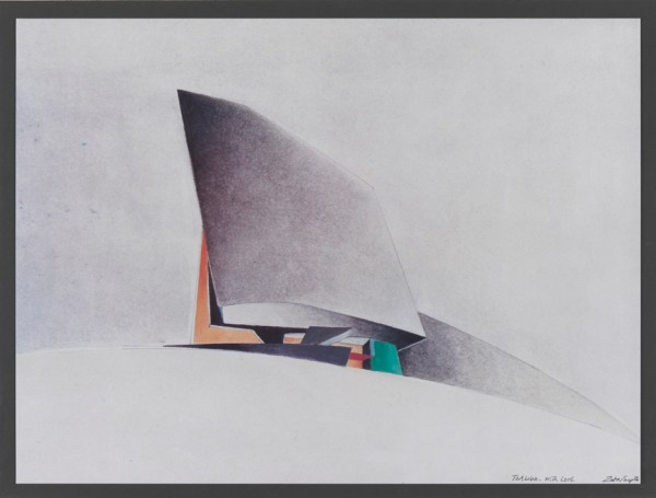 Zaha Hadid's drawing of the Kurfurstendamm Office Building, West Berlin, 1986