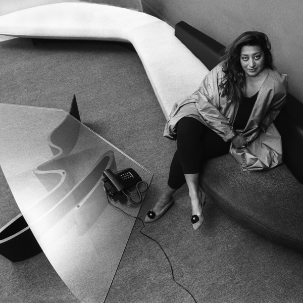 Zaha Hadid in her London office circa 1985