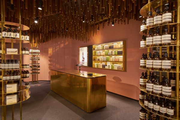 Aesop cosmetics shop interior by Snøhetta in Singapore
