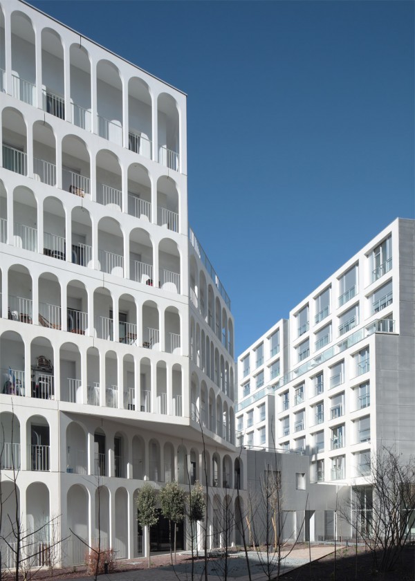 Photograph by Benoit Fougeirol of Arches Boulogne by Antonini Darmon, a social housing scheme in Paris, France