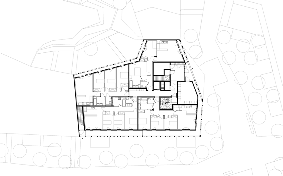 Ground floor plan of Arches Boulogne by Antonini Darmon, a social housing scheme in Paris, France