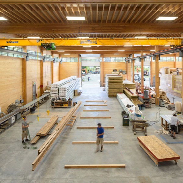 Passive House factory architecture in Pemberton, British Columbia, Canada by Hemsworth Architecture. Photograph by Ema Peter