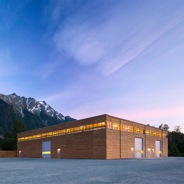 Passive House factory architecture in Pemberton, British Columbia, Canada by Hemsworth Architecture. Photograph by Ema Peter