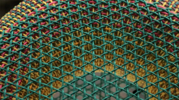 Bertjan Pot's woven seats at Nike's The Nature of Motion exhibition in Milan