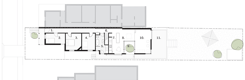 Cut-away roof house by Scale Architecture