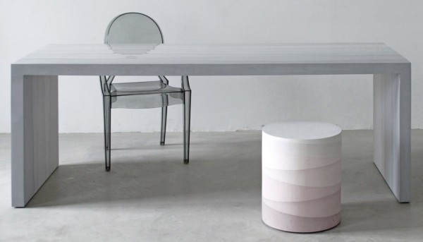The Fade series of sculptural furniture by Mastrangelo's MMaterial collection shown at New York Design Week