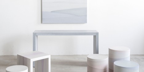 The Fade series of sculptural furniture by Mastrangelo's MMaterial collection shown at New York Design Week