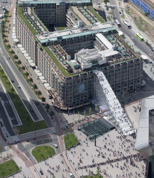 MVRDV completes The Stairs, a giant scaffolding staircase in Rotterdam city centre