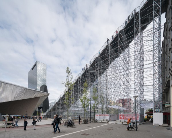 MVRDV completes The Stairs, a giant scaffolding staircase in Rotterdam city centre