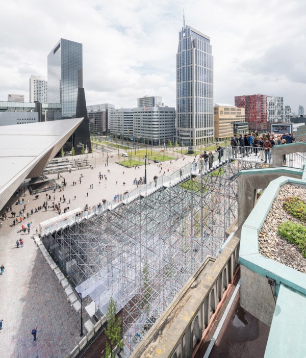MVRDV completes The Stairs, a giant scaffolding staircase in Rotterdam city centre