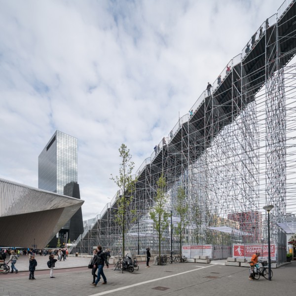MVRDV completes The Stairs, a giant scaffolding staircase in Rotterdam city centre