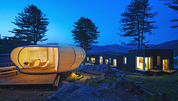 Glamping on the Rock camping facility on South Korea designed by ArchiWorkshop