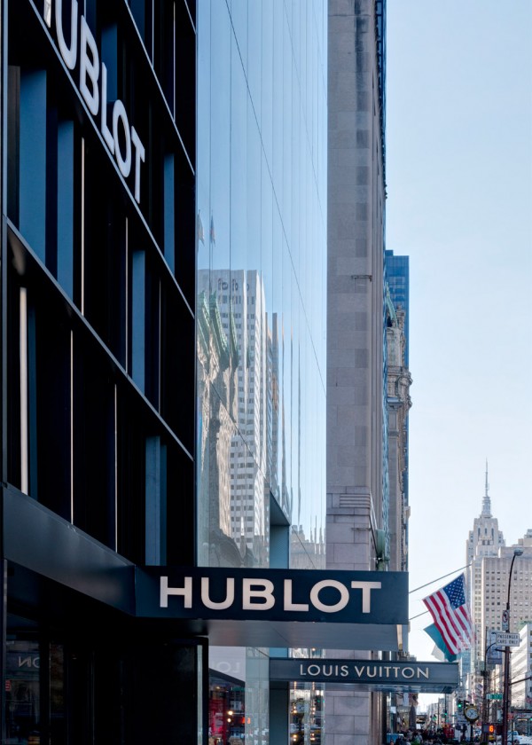 Hublot Fifth Avenue in New York City, retail architecture and interiors by Peter Marino. Photograph by Adrian Wilson
