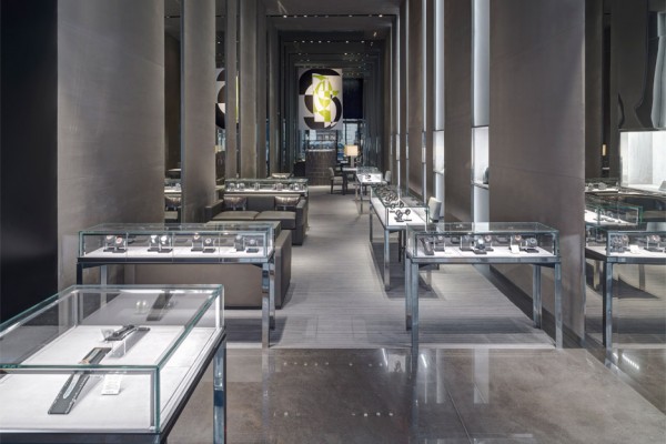 Hublot Fifth Avenue in New York City, retail architecture and interiors by Peter Marino. Photograph by Adrian Wilson