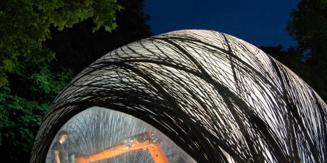 ICD Itke research pavilion architecture robots Dezeen