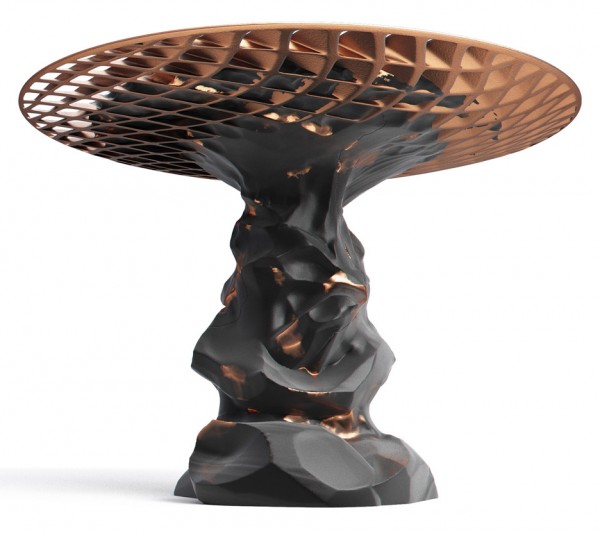 Janne Kyttanen extends collection with explosion welded furniture at New York Design Week