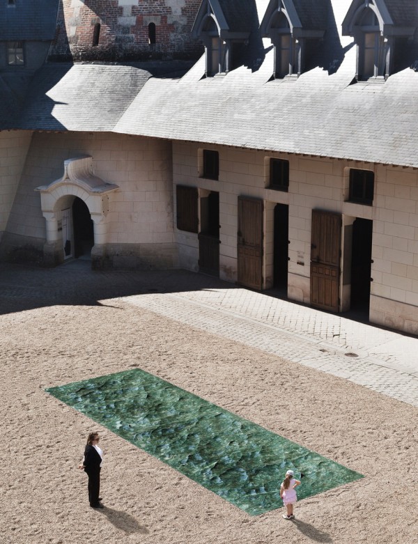 Liquid marble sculpture by Mathieu Lehanneur for the Petite Loire Installation at the International Garden Festival