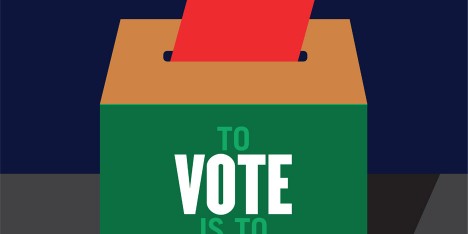 Milton Glaser's entry to Get Out the Vote, graphic design campaign for the presidential election