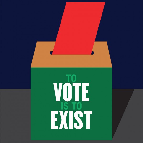 Milton Glaser's entry to Get Out the Vote, graphic design campaign for the presidential election