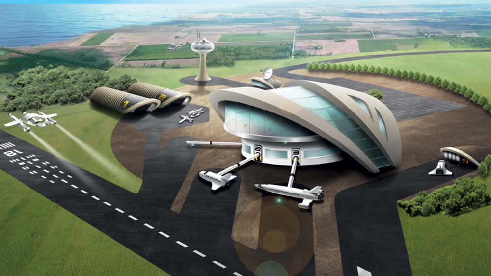 Government illustration of a spaceport