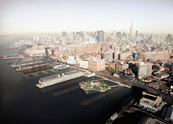 Thomas Heatherwick's Pier 55 over New York's Hudson River