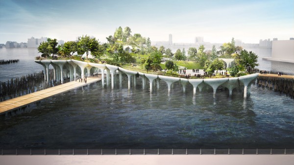 Thomas Heatherwick's Pier 55 over New York's Hudson River
