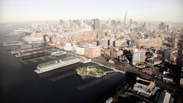 Thomas Heatherwick's Pier 55 over New York's Hudson River
