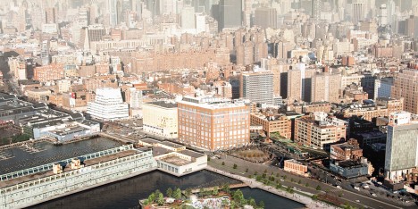 Thomas Heatherwick's Pier 55 over New York's Hudson River