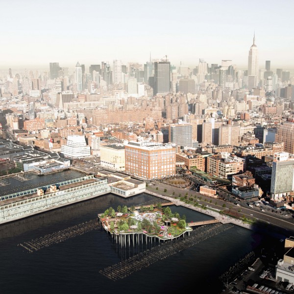Thomas Heatherwick's Pier 55 over New York's Hudson River