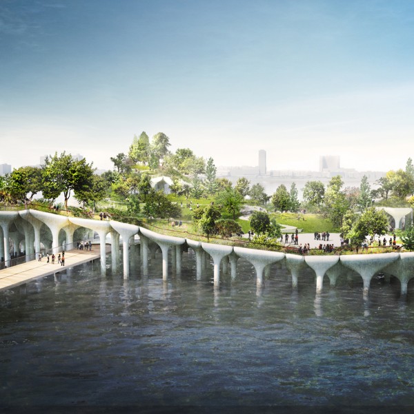 Thomas Heatherwick's Pier 55 over New York's Hudson River